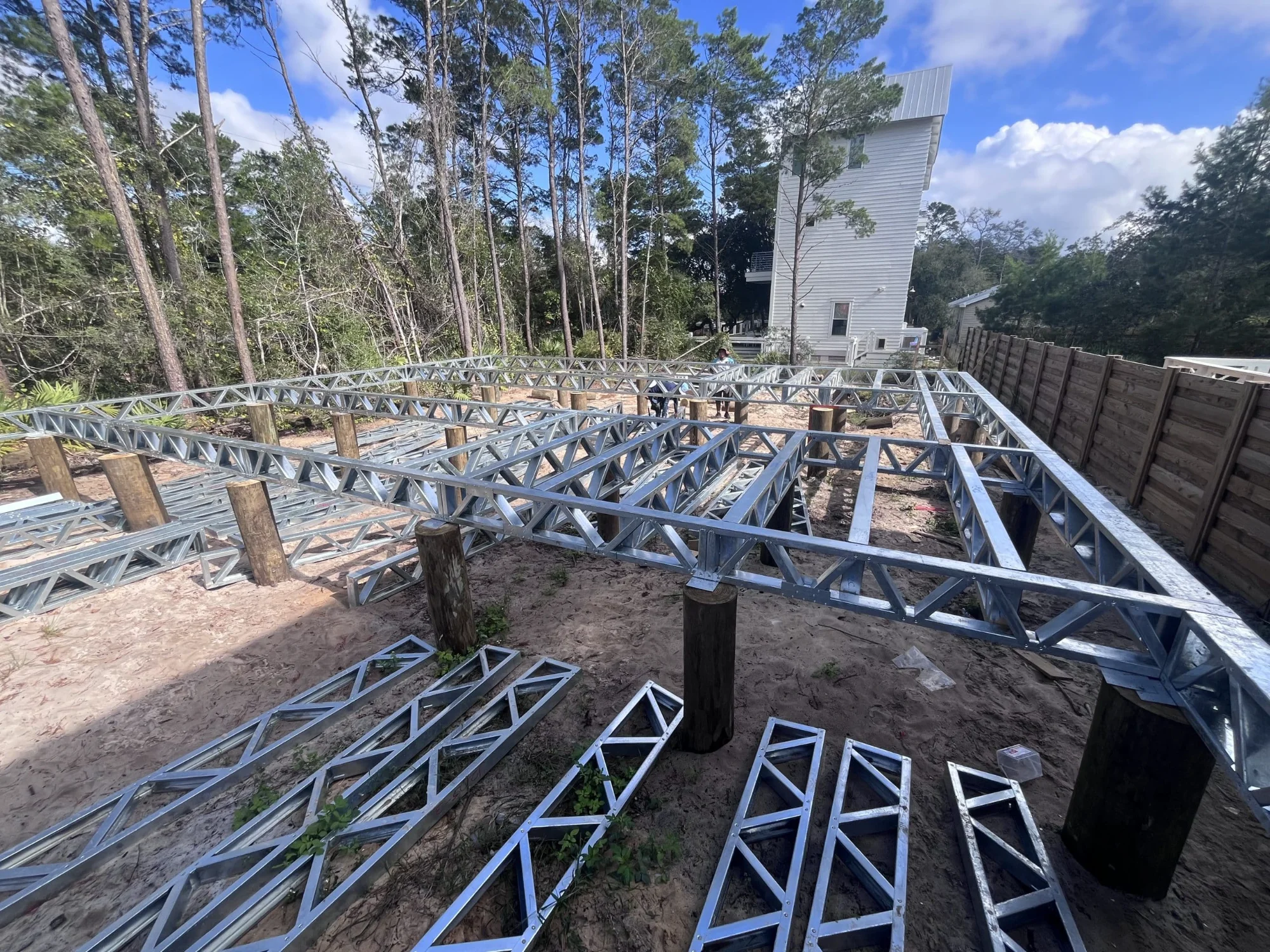 Steel floor joist system on Kansas foundation