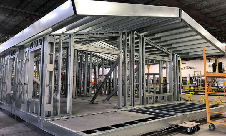 Barndominium factory frame in Kansas