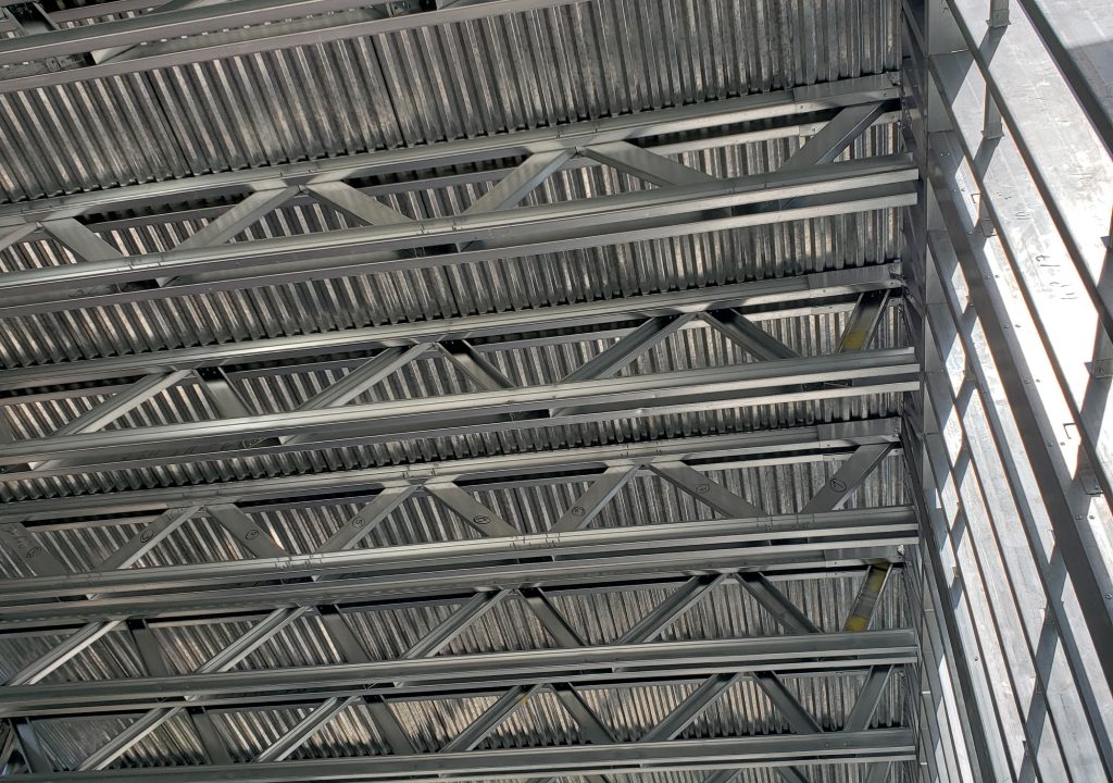 Barndominium ceiling trusses in Kansas